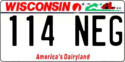WI license plate 114NEG