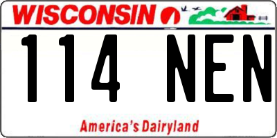 WI license plate 114NEN