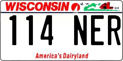 WI license plate 114NER