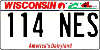 WI license plate 114NES