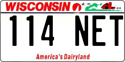 WI license plate 114NET