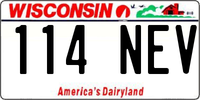 WI license plate 114NEV