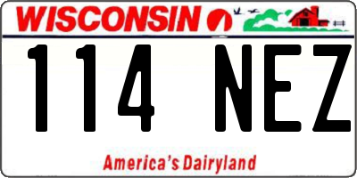 WI license plate 114NEZ