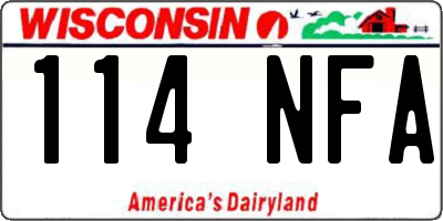 WI license plate 114NFA