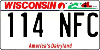 WI license plate 114NFC