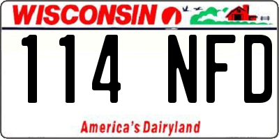 WI license plate 114NFD