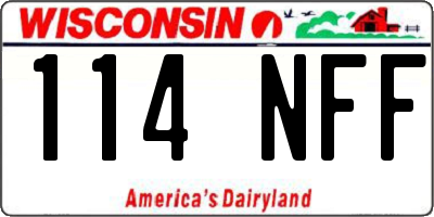 WI license plate 114NFF