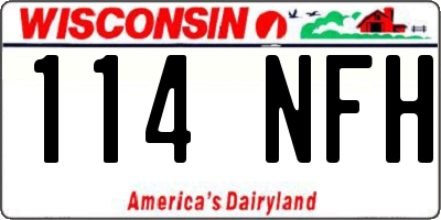 WI license plate 114NFH