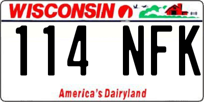 WI license plate 114NFK