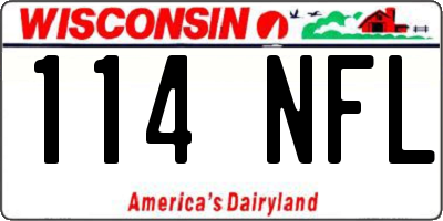 WI license plate 114NFL