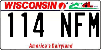 WI license plate 114NFM