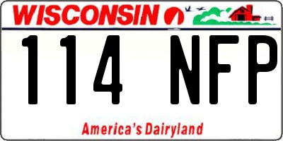 WI license plate 114NFP