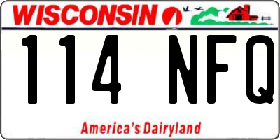 WI license plate 114NFQ