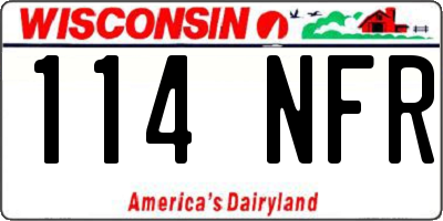 WI license plate 114NFR