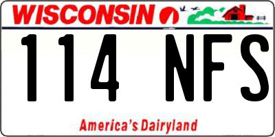 WI license plate 114NFS