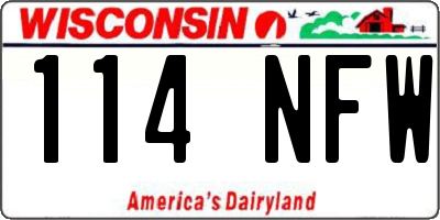 WI license plate 114NFW