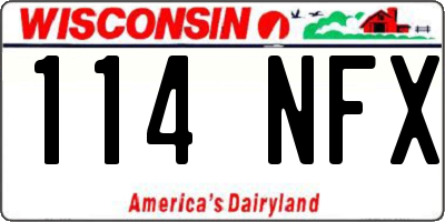 WI license plate 114NFX