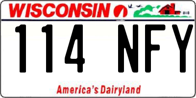 WI license plate 114NFY