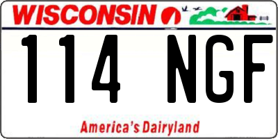 WI license plate 114NGF