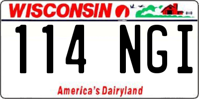 WI license plate 114NGI