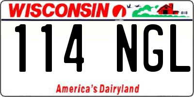 WI license plate 114NGL