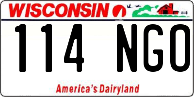 WI license plate 114NGO