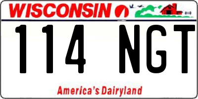 WI license plate 114NGT