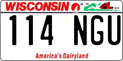 WI license plate 114NGU