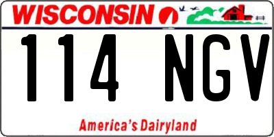 WI license plate 114NGV