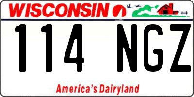 WI license plate 114NGZ