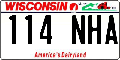 WI license plate 114NHA