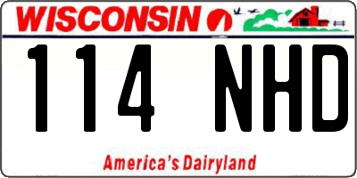WI license plate 114NHD