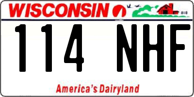 WI license plate 114NHF