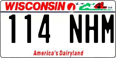 WI license plate 114NHM
