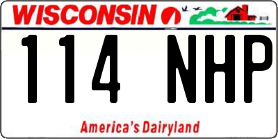 WI license plate 114NHP