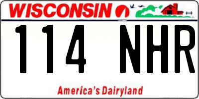 WI license plate 114NHR