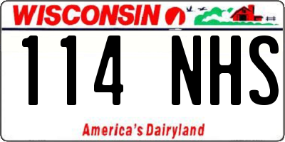 WI license plate 114NHS