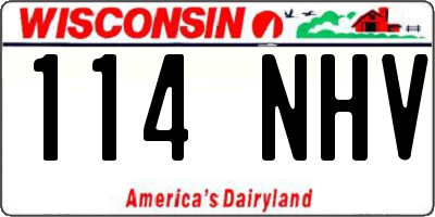 WI license plate 114NHV