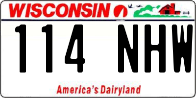 WI license plate 114NHW