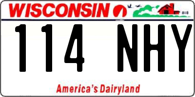WI license plate 114NHY