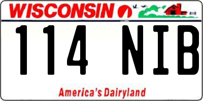 WI license plate 114NIB