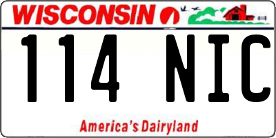 WI license plate 114NIC