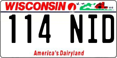 WI license plate 114NID