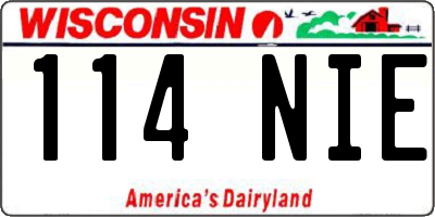 WI license plate 114NIE