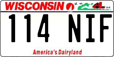 WI license plate 114NIF