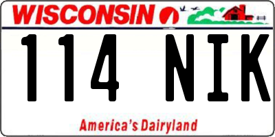 WI license plate 114NIK