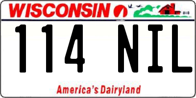 WI license plate 114NIL