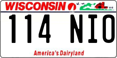 WI license plate 114NIO