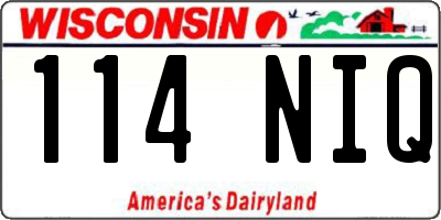 WI license plate 114NIQ