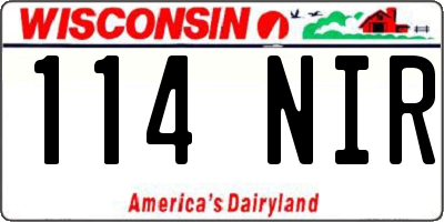 WI license plate 114NIR